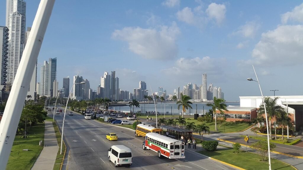 panama city panama, panama, avenue, highway, cinta costera, costa, sky, darling, clouds, city, nature, urban, torres, buildings, view, building, architecture, tower, construction, panorama, facade