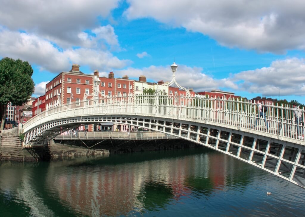 a Ha’penny Bridge over a river