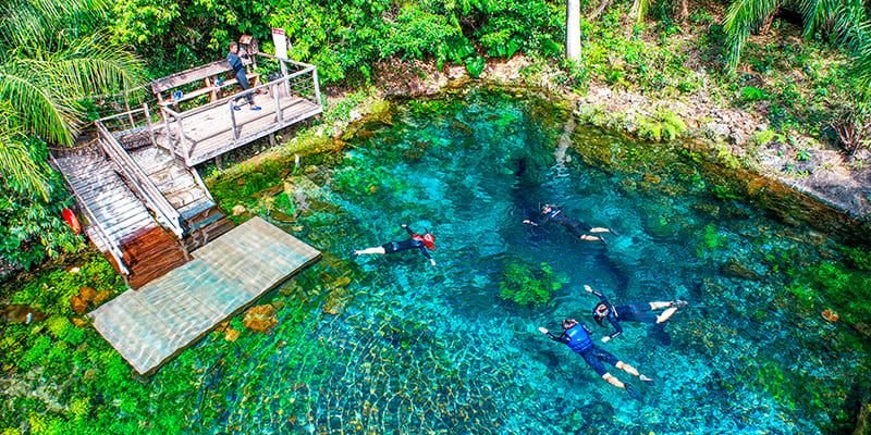 flutuacao-nascente-azul-bonito-ms-acqua-viagens-drone Bonito (MS) em 48h: flutuação, grutas e ecoturismo Brasil Natureza e Aventura