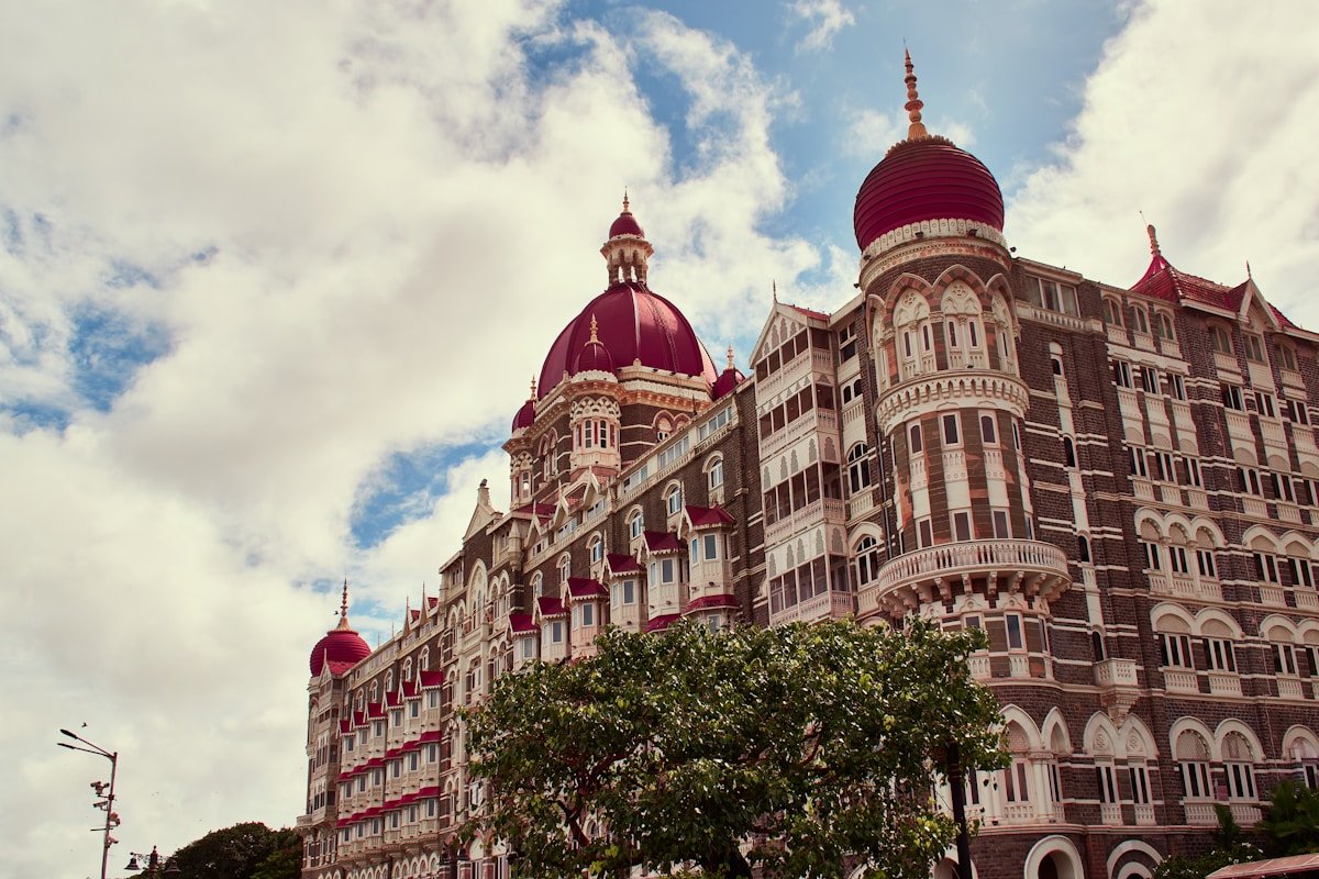 a large building with a red roof in Mumbai