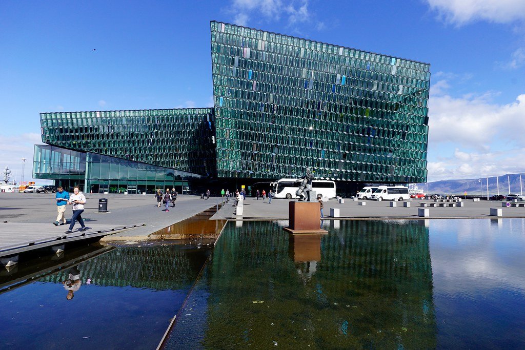 Harpa Concert Hall in a sunny day