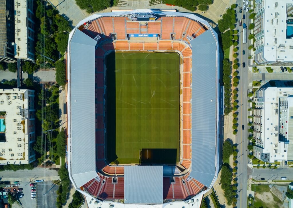 aerial photography of sports stadium San Jose